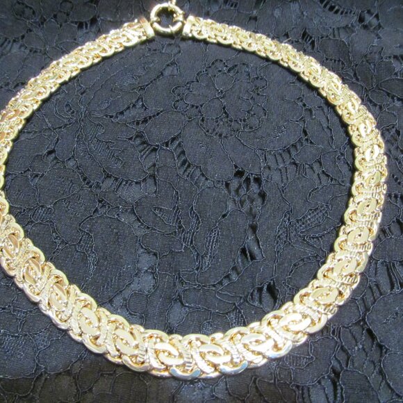 MODA AL MASSIMO 18K yellow Gold over Bronze Arezzo Byzantine 18" Necklace JTV - Picture 8 of 16
